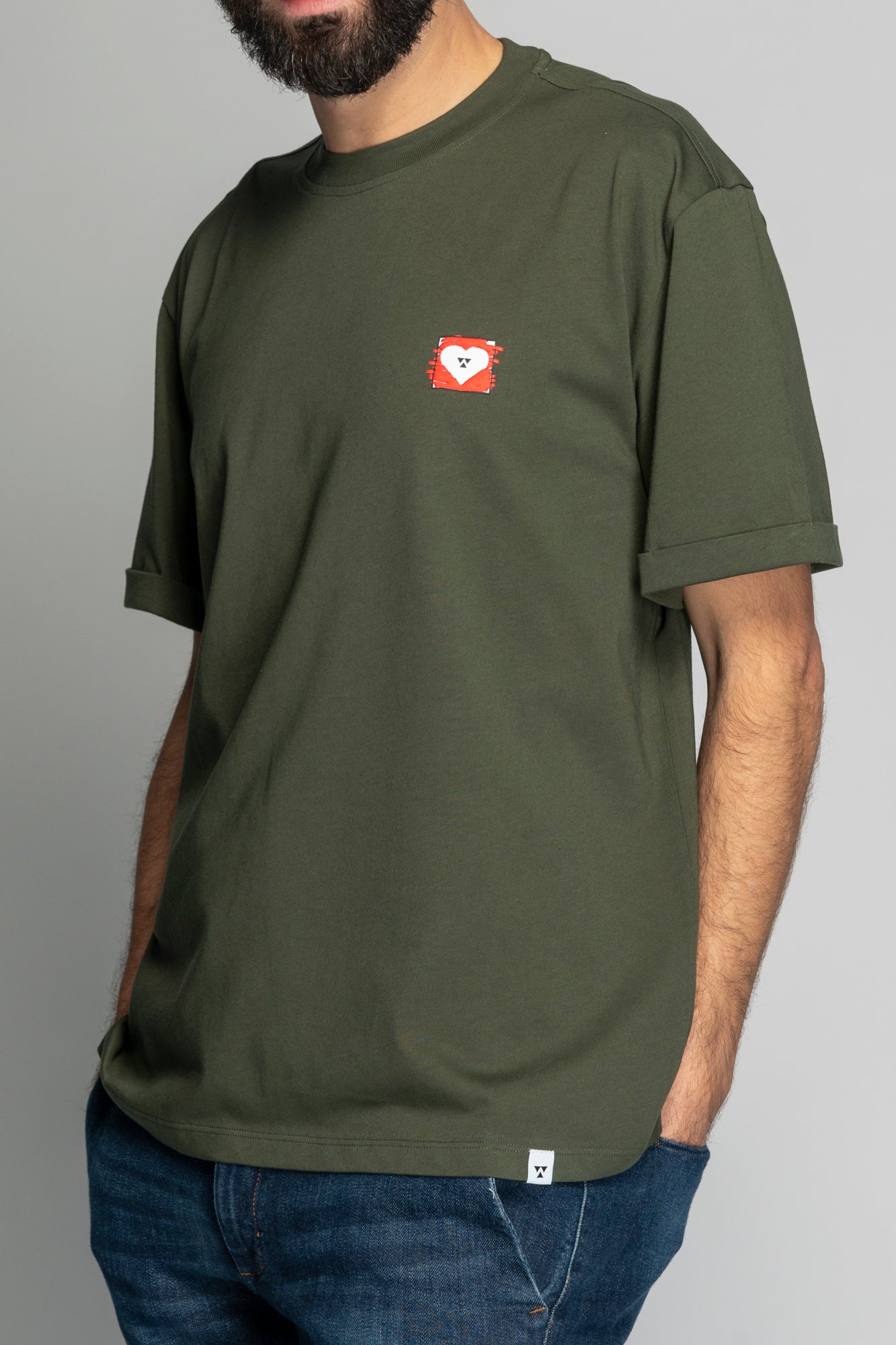 MILITARY GREEN T-SHIRT WITH WOC LOGO