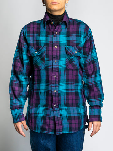 VINTAGE NORTHWEST TERRITORY BLUE AND PURPLE CHECKED SHIRT