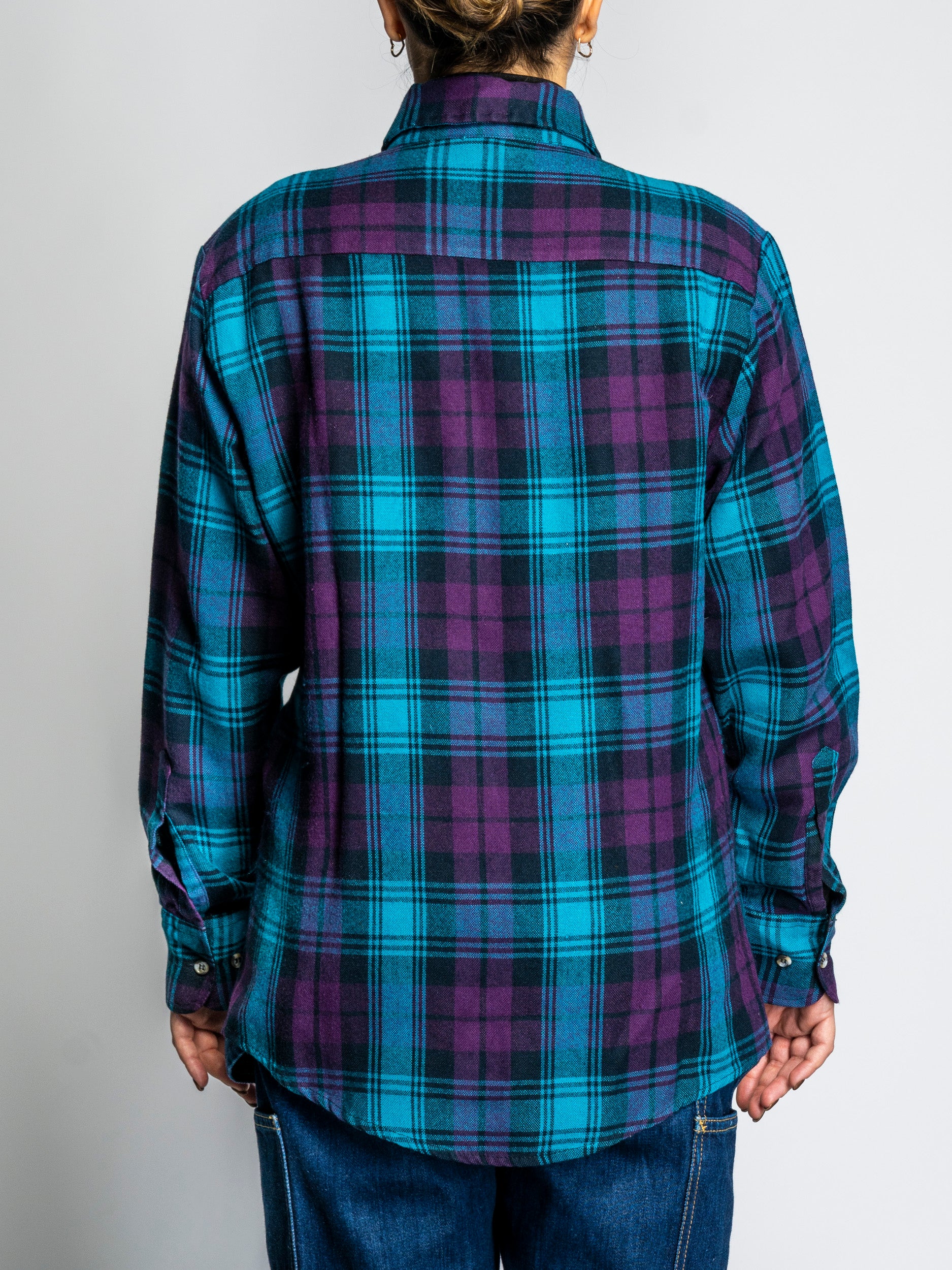 VINTAGE NORTHWEST TERRITORY BLUE AND PURPLE CHECKED SHIRT