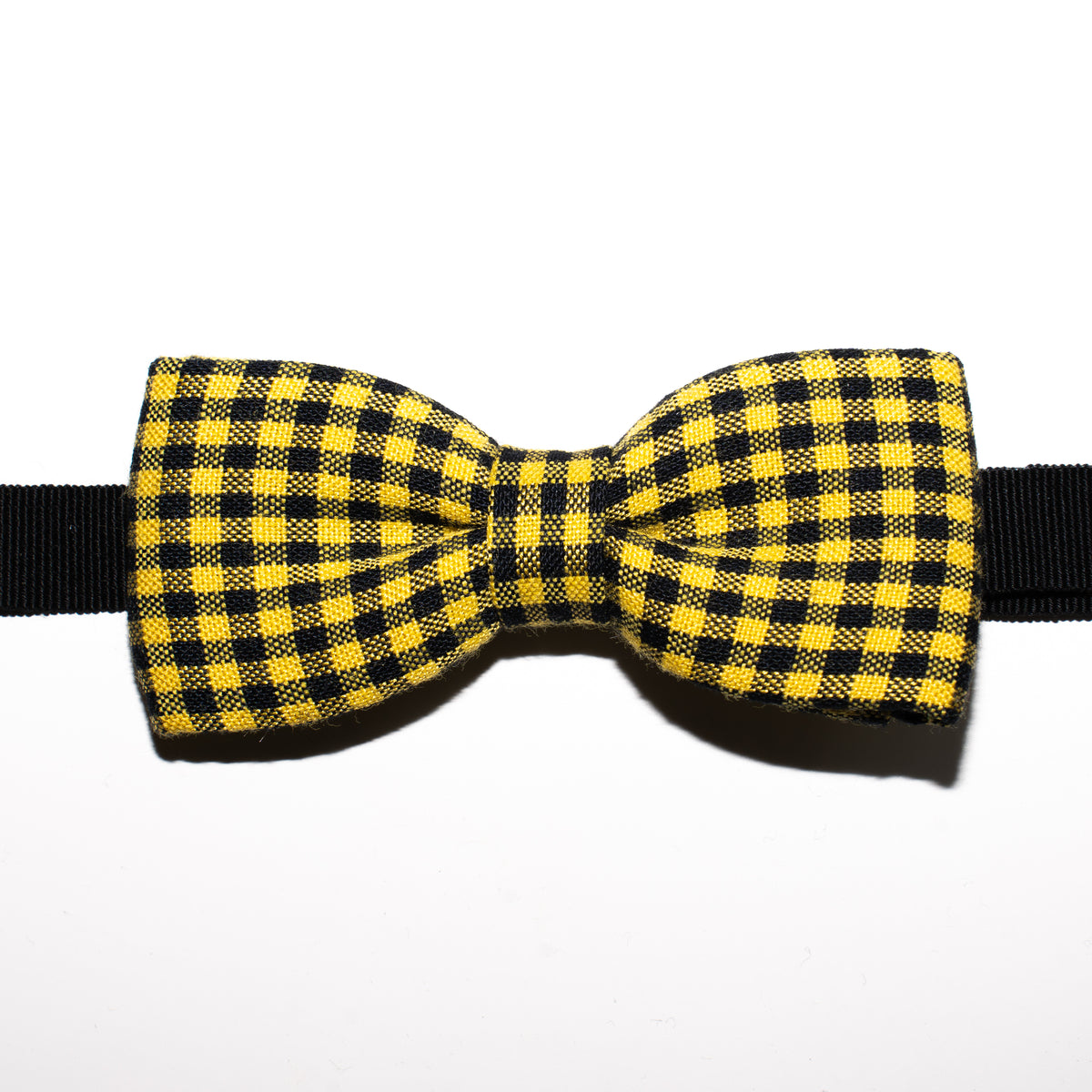 PROSAC ALWAYSMILE YELLOW CHECK WOOL BOW TIE