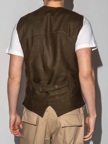 MILITARY GREEN PATCHWORK VEST