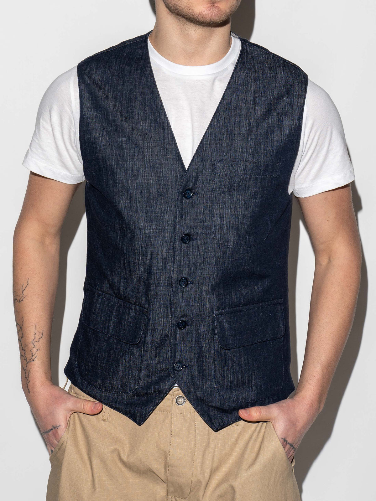 GILET DENIM BLU